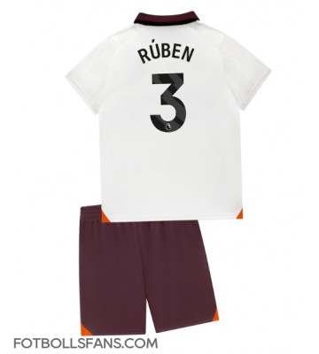 Manchester City Ruben Dias #3 Replika Bortatröja Barn 2023-24 Kortärmad (+ Korta byxor)